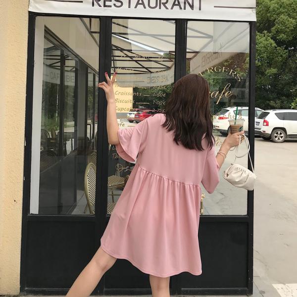 冰丝麻韩式T恤裙